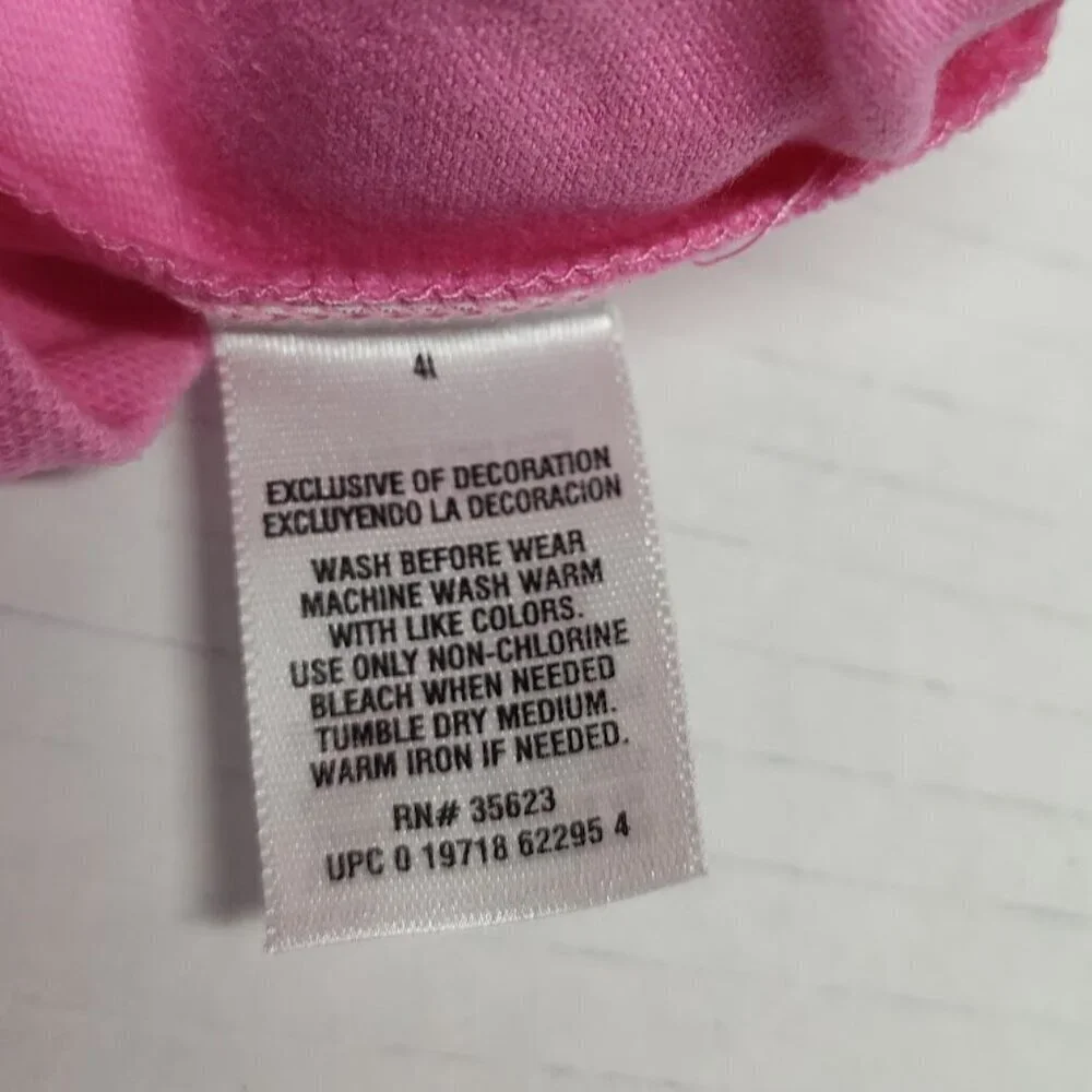 Carters' Y2K Pink Polo with Small Flower & Bow on Sleeve Size 4 T NWT